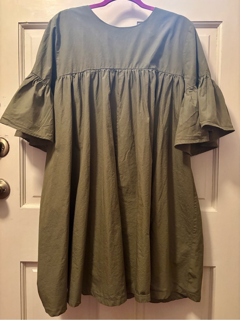 ASOS Olive Green Midi Babydoll Dress